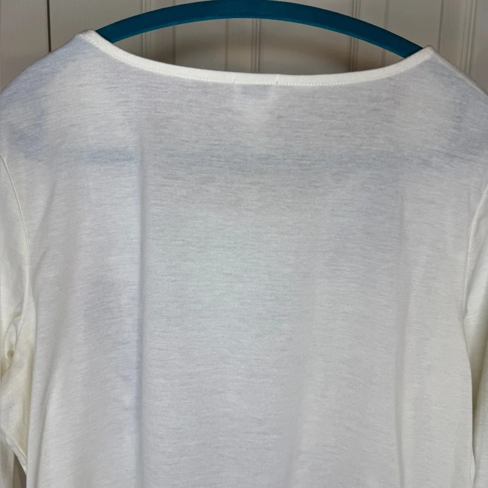 Chico’s 3/4 sleeve White and Purple Paisley Top women size large - Picture 9 of 9